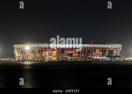 Stadium 974, früher bekannt als Ras Abu Aboud Stadium, ist ein Fußballstadion, das in Doha, Katar, für die FIFA-Weltmeisterschaft 2022 gebaut wird. Stockfoto