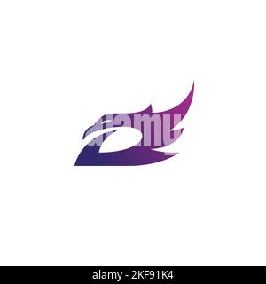 D EAGLE-Logo. Symbol für Buchstabe D. Flügelsymbol Stock Vektor