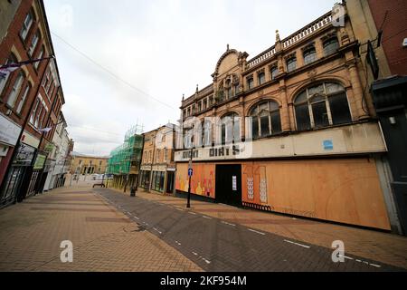 Stadtzentrum von Mansfield, Derbyshire, Großbritannien Stockfoto