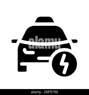 Taxi und Lightning Black Glyph ui-Symbol Stock Vektor