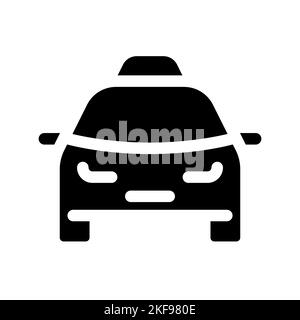 Taxi Taxi Taxi schwarz Glyphe ui-Symbol Stock Vektor