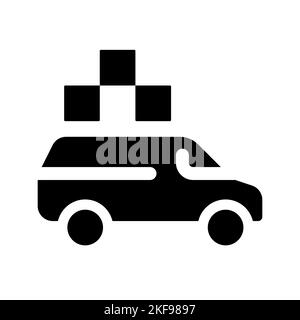 Minivan Taxi schwarz Glyphe ui-Symbol Stock Vektor