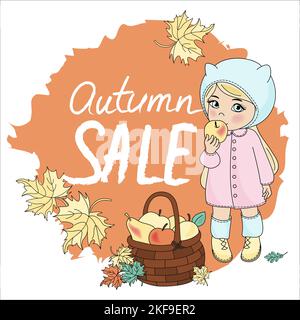 HERBST VERKAUF Herbst Saison Business Vektor Illustration Set für Print Stock Vektor
