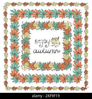 HERBST KRANZ Herbst Saison Wetter Cartoon Vektor Illustration Set für Print Stock Vektor
