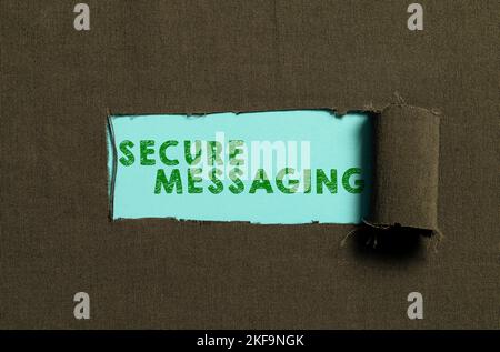 Handschrift Text Secure Messaging. Konzept, das den Schutz kritischer Daten über die Unternehmensgrenzen hinaus bedeutet Stockfoto