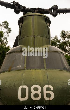 Boeing CH-47 Chinook 086 im war Remnants Museum, Ho-Chi-Minh-Stadt, Vietnam Stockfoto