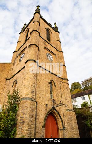 St. Luke's Episcopal Pfarrkirche. Church Hill, Ironbridge, Shropshire, England Stockfoto