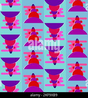 Schneemänner und Schneeflocken, Weihnachten nahtlose Vektor-Muster Stock Vektor