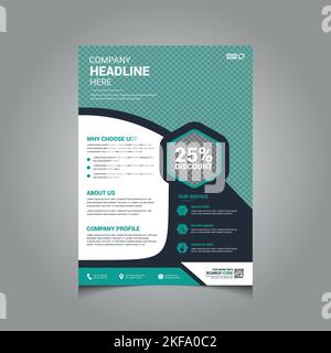 1 Seiten kreatives Business-Flyer-Design im A4-Format. Business Flyer zum Drucken und zur Präsentation bereit. Stock Vektor