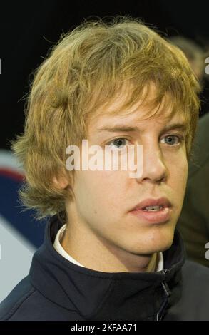 Sebastian Vettel stellte als BMW sauber Testfahrer in Valencia 2007 vor Stockfoto