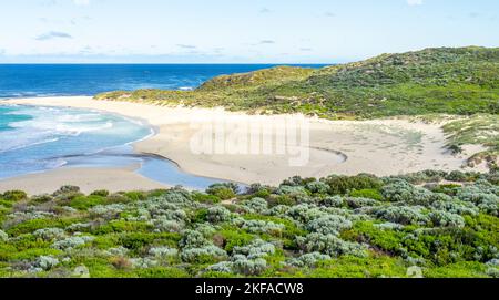 Margaret River mündet in Prevelly Western Australia Stockfoto