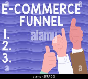 Handschrift Text E Commerce Funnel. Unternehmensübersicht ein Tool zur Optimierung der Nutzbarkeit der Online-Assets Stockfoto