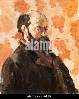 'Portrait of the Artist with a pink background', 1875. Paul Cezanne Selbstporträt Stockfoto