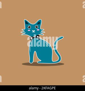 Vektor-Illustration Charakter Katze schlafen. Cute Kitty Katze Vektor Illustration Set mit verschiedenen Katzenrassen, Spielzeug und Futter. Zeichnen Sie den Doodle-Stil. Stock Vektor