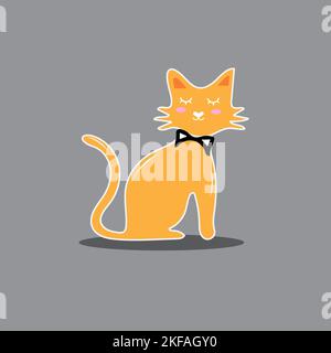 Vektor-Illustration Charakter Katze schlafen. Cute Kitty Katze Vektor Illustration Set mit verschiedenen Katzenrassen, Spielzeug und Futter. Zeichnen Sie den Doodle-Stil. Stock Vektor