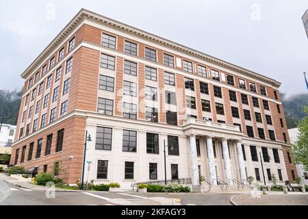 Außenansicht des Alaska Capitol Building in Juneau, Alaska Stockfoto