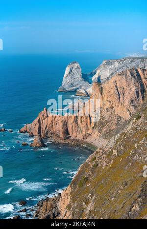 Cabo da Roca, Portugal. Kap Roca westlichster Punkt des europäischen Kontinents Stockfoto