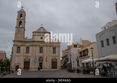 Chania, Griechenland 19. Mai 2022, die Kathedrale der Jungfrau Maria in Chania Stockfoto