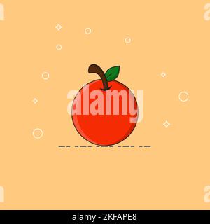 Orange Frucht Symbol. Flache Darstellung von orange Frucht vektor Symbol für Web Design Stock Vektor