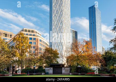 Newfoundland und Landmark Pinnacle, Wohntürme in Tower Hamlets, London, Großbritannien Stockfoto