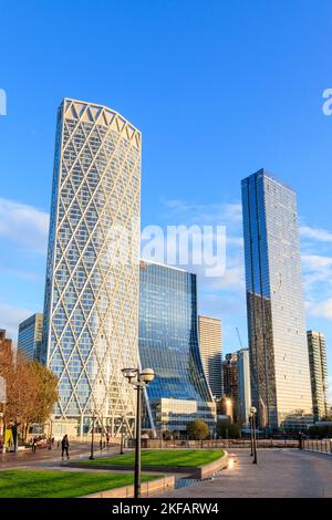 Newfoundland und Landmark Pinnacle, Wohntürme in Tower Hamlets, London, Großbritannien Stockfoto