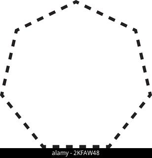 Heptagon-Symbol gestrichelte Form Vektor-Symbol für kreative Grafik-Design-ui-Element in einer Piktogramm-Illustration Stock Vektor
