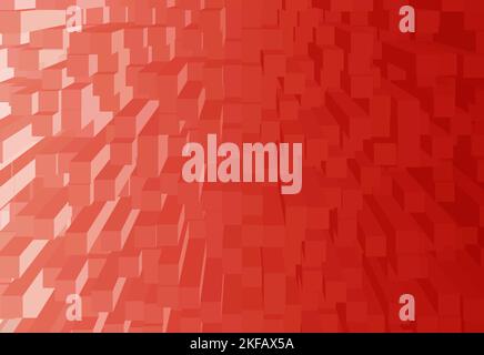 Illustration von 3D Cubes Gradient Red für abstrakten Hintergrund Stockfoto