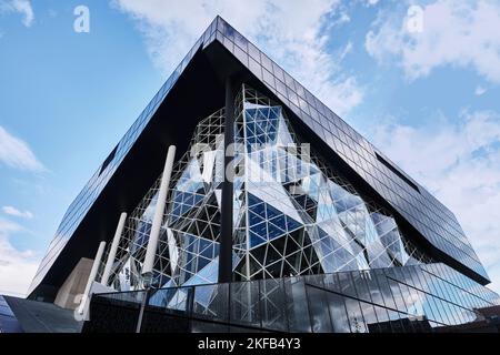 Berlin, Deutschland - Sept. 2022: Zeitgemäßes Gebäude des Axel Springer Campus, entworfen von Oma Stockfoto