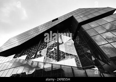 Berlin, Deutschland - Sept. 2022: Zeitgemäßes Gebäude des Axel Springer Campus, entworfen von Oma Stockfoto