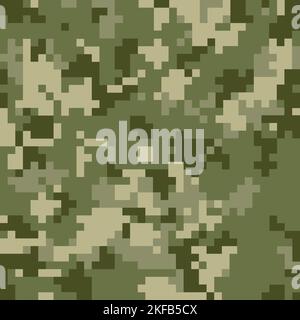 Pixel nahtlose militärische Mustertextur. Ukraine Tarnung MM 14. Abstraktes Masking-Design für Armee oder Jagd. Vektorgrafiken Stock Vektor