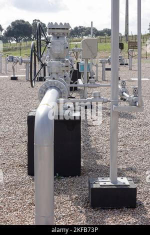 Detail von Erdgastransport-Zwischenstation. Foto von 2008. Stockfoto