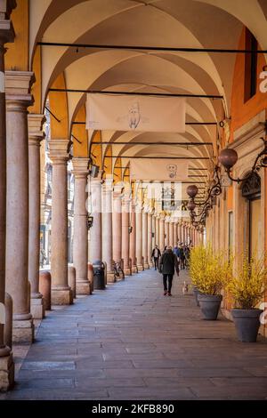 Portico del Collegio, Modena Stockfoto