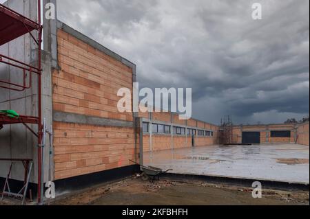 Ein neues Gebäude wird gebaut Stockfoto