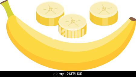 Der ganze Bananensymbol-Cartoon-Vektor. Obstessen Stock Vektor