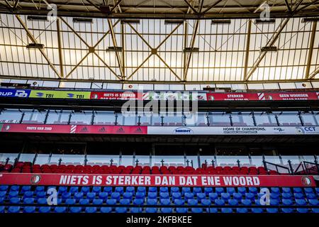 ROTTERDAM - Stadion De Kuip. Der Bebauungsplan für Feyenoord City plante den Bau von knapp 4.000 Häusern, Infrastruktur und einem neuen Feyenoord-Stadion. Feyenoord sagte Anfang dieses Jahres, dass ein neues Stadion für den Verein wegen der hohen Kosten und der geringen Vorteile für den Verein jetzt und in den kommenden Jahren nicht mehr machbar sei. ANP ROBIN UTRECHT niederlande Out - belgien Out Stockfoto