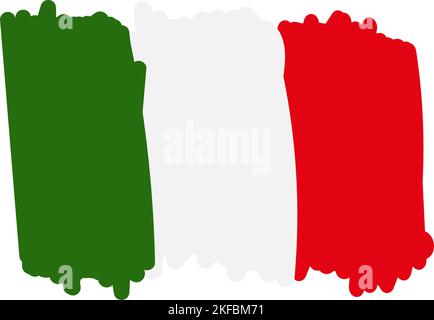 Italienische nationale Tricolor-Flagge-Design-Ikone Stock Vektor
