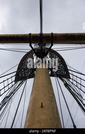 Blick auf ein Segelschiff Stockfoto