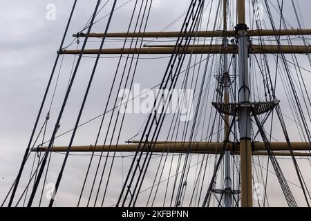 Blick auf ein Segelschiff Stockfoto