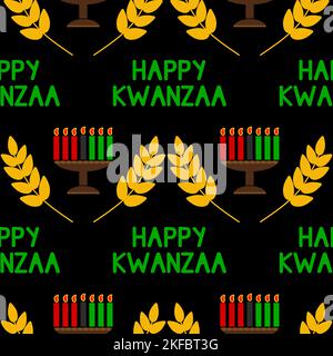 Kwanzaa Nahtloses Muster - Bunte, sich wiederholende Muster für Kwanzaa Stock Vektor