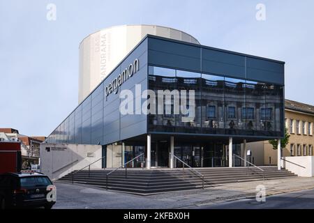 Berlin - September 2022: Das Ausstellungsprojekt Pergamon-Museum das Panorama von Yadegar Asisi Stockfoto