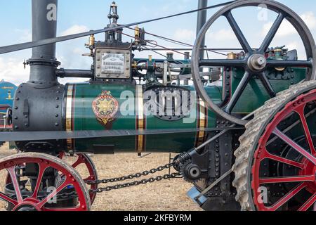 Tarrant Hinton.Dorset.Vereinigtes Königreich.August 25. 2022.Ein Robey Zugmotor aus dem Jahr 1909 ist auf der Great Dorset Steam Fair zu sehen Stockfoto