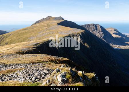 Blick auf den Gipfel von Cader Idris im snowdonia Nationalpark, Wales Stockfoto