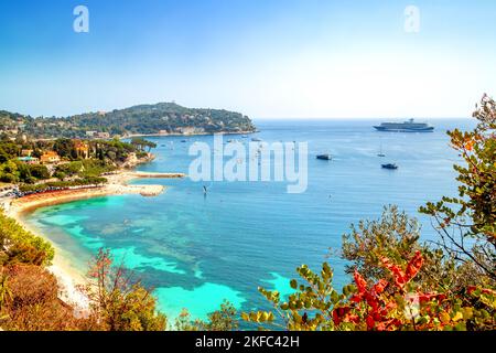 Blick auf Saint Jean Cap Ferrat, Côte d’Azur, Frankreich Stockfoto