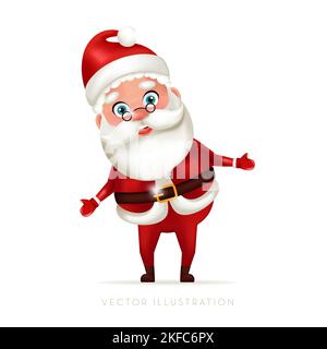 Weihnachtsmann. Vektorgrafik im Cartoon 3D Stil Stock Vektor