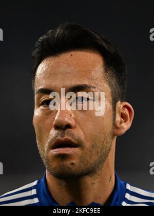 GELSENKIRCHEN - Maya Yoshida vom FC Schalke 04 während des Bundesliga-Spiels zwischen FC Schalke 04 und FC Bayern München in der Veltins-Arena am 12. November 2022 in Gelsenkirchen. AP | Niederländische Höhe | GERRIT VON KÖLN Stockfoto