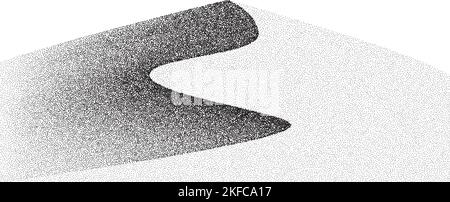 Getreidedünenwüste. Stupple östlichen Landschaft und Terrain Hintergrund. Sandhügel im Punktmuster. Grafik mit strukturiertem Verlauf. Stock Vektor