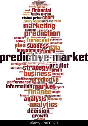 Predictive Market Word Cloud-Konzept. Collage aus Worten über vorausschauenden Markt. Vektorgrafik Stock Vektor