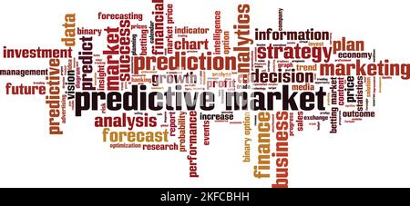 Predictive Market Word Cloud-Konzept. Collage aus Worten über vorausschauenden Markt. Vektorgrafik Stock Vektor