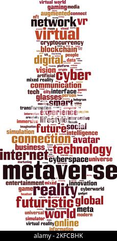 Metaverse Wort Cloud Konzept. Collage aus Worten über Metaverse. Vektorgrafik Stock Vektor