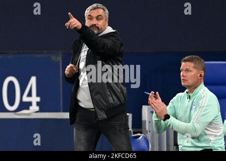 GELSENKIRCHEN - FC Schalke 04 Trainer Thomas Reis beim Bundesliga-Spiel zwischen FC Schalke 04 und FC Bayern München in der Veltins-Arena am 12. November 2022 in Gelsenkirchen. AP | Niederländische Höhe | GERRIT VON KÖLN Stockfoto